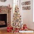 thumbnail image 2 of Costway 4.5 FT Pre-Lit Flocked Pencil Christmas Tree Hinged White, 2 of 10