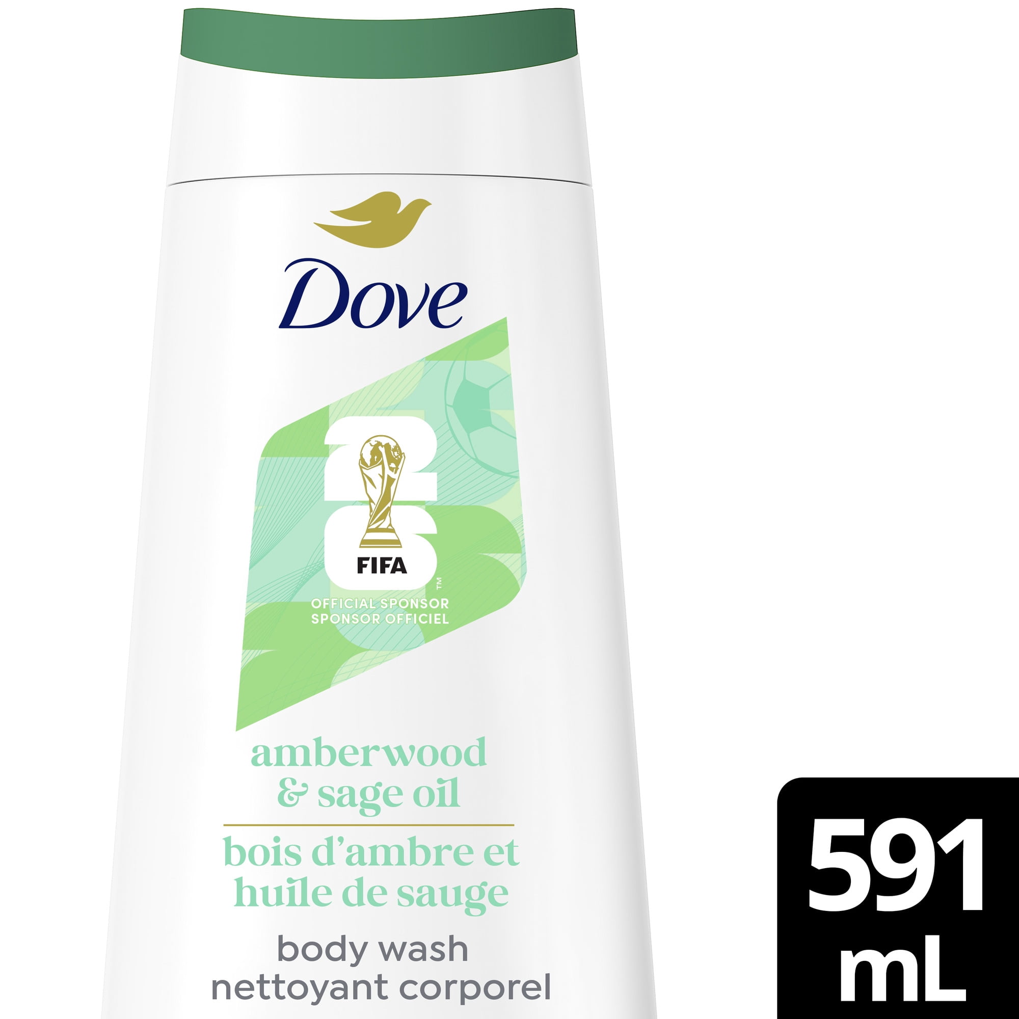 Dove Nettoyant Corporel Édition Limitée FIFA Bois d'Ambre et Huile de Sauge, 591 ml