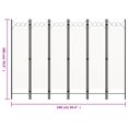 thumbnail image 4 of vidaXL 6-Panel Room Divider White 240x180 cm, 4 of 4