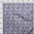thumbnail image 3 of oneOone Velvet Medium Blue Fabric Floral Retro Craft Projects Decor Fabric Printed By The Yard 58 Inch Wide, 3 of 5