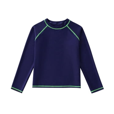 Chandail de Bain à Manches Longues pour Garçons - Maillot Dermoprotecteur à Séchage Rapide avec Protection UV, 5 à 14 Ans, Polyester
