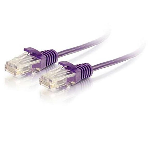 Câble de Patch Réseau Ethernet Mince Non Blindé Sans Accroc Cat6 3 Pi - Violet