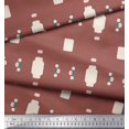 thumbnail image 2 of Soimoi Brown Rayon Fabric Geometric Abstract Print Sewing Fabric Yard 42 Inch Wide, 2 of 3