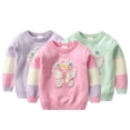 thumbnail image 5 of Chandail Décontracté pour Bébé Fille pour Tout-Petits Chandail à Enfiler Col Ras du Cou Hauts d'Hiver Chemises Vêtements pour 1-7 Ans, 5 of 5