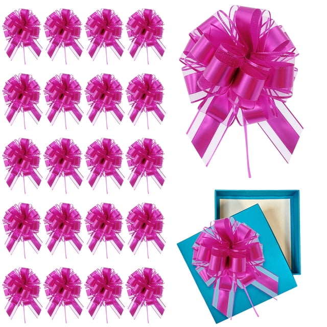 Dvkptbk Valentines Day Decor 20Pcs Christmas Decoration Red Green Pull Bow Gift Wrapping, Valentine's Day Butterflys Bow, Colorful Ribbon Gift Package Bow for Christmas Wedding Gift Package