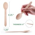 thumbnail image 3 of AMERTEER 100Pcs 6.25 inch Length Disposable Wooden Spoons  Round Wood Sampling Tasting Spoons Bulk, 3 of 3