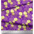 thumbnail image 2 of Soimoi Purple Viscose Chiffon Fabric Lemon Slice Vegetable Print Sewing Fabric Yard 42 Inch Wide, 2 of 3