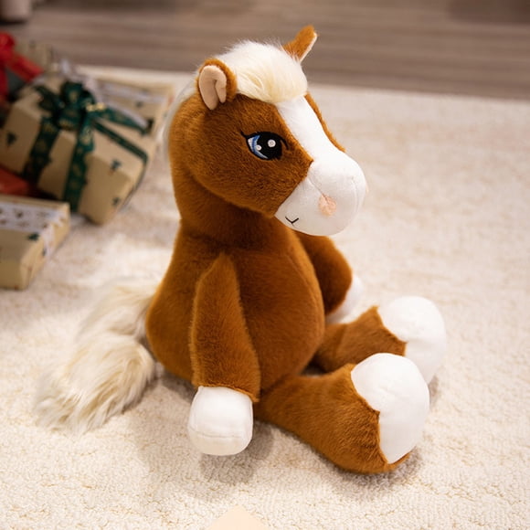Brown Simulation Running Ponys Plushs Toys Chineses Zodiacs Horse Year Mascots Doll Doll