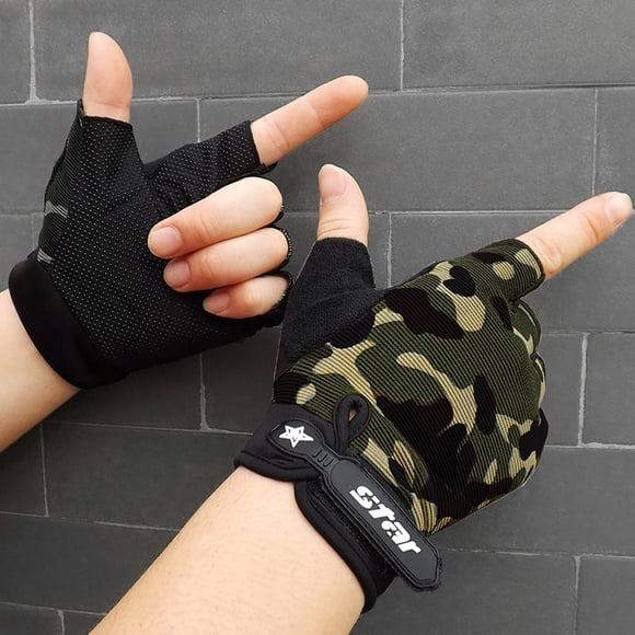 RXIRUCGD Winter Gloves Sports Cycling Bike Gloves Half Finger Bicycle Gloves Anti-Slip Breathable Road Biking Gloves for Men