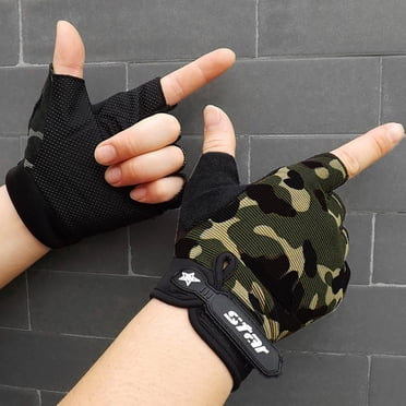 RXIRUCGD Winter Gloves Sports Cycling Bike Gloves Half Finger Bicycle Gloves Anti-Slip Breathable Road Biking Gloves for Men