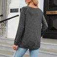thumbnail image 5 of Timegard Womens Tops Round Neck Long Sleeve Comfy Loose Solid Color Blouse Casual Tops Basic Tee Shirts, 5 of 5