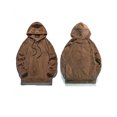 thumbnail image 2 of FOCUSNORM Men Plush Loose Hoodies Solid Color Drawstring Hooded Sweatshirts Long Sleeve Tops Fall Winter Casual Pullovers, 2 of 7