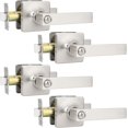 thumbnail image 1 of Brushed Nickel Door Handles Nickel Door Lever Privacy Use Door Lock Set Interior Bathroom/Bedroom Door Handle Satin Nickel Reversible for Left Right Sided Doors, 1 of 8