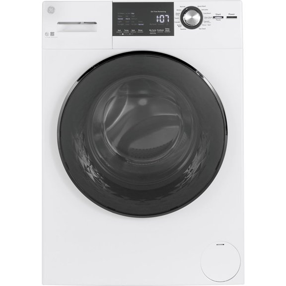 GE® Laveuse à Chargement Frontal de 2,8 Pi3 IEC avec Vapeur, Blanche - GFW148SSMWW