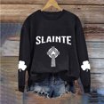 thumbnail image 1 of T-shirt de la Saint-Patrick pour Femmes Col Rond Imprimé Saint-Patrick Manches Longues Chandails en Molleton T-Shirt de la Saint-Patrick, 1 of 4