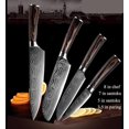 thumbnail image 3 of 3Pcs Damascus Steel Knife, 3 of 26