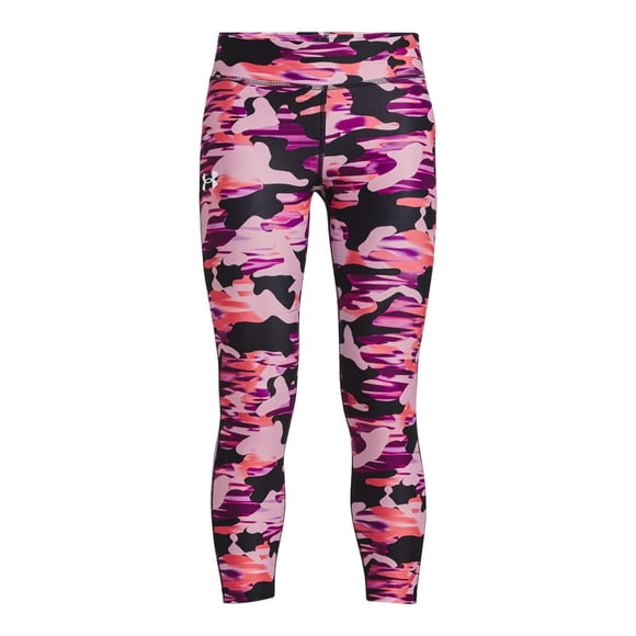 Under Armour Girls' HeatGear Printed Ankle Crop, (694) Pink Fog/Jellyfish/White, Youth X-Large