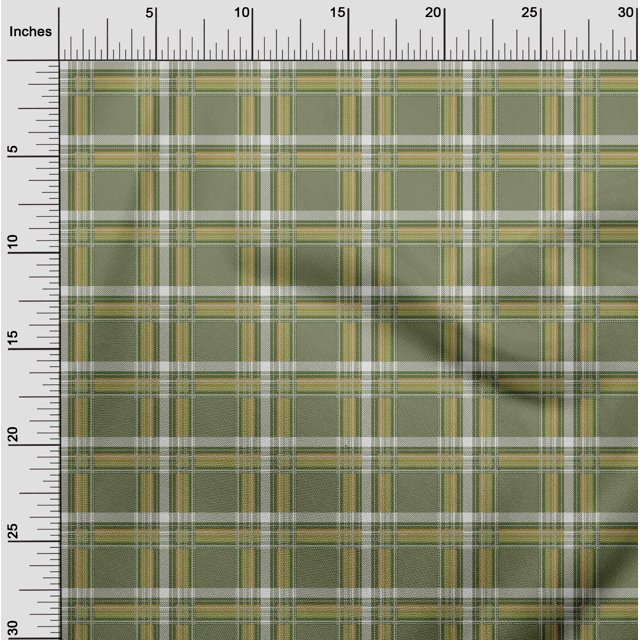 oneOone Viscose Chiffon Fabric Tartan Check Printed Craft Fabric BTY 42 Inch Wide
