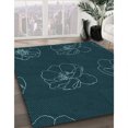 thumbnail image 3 of Ahgly Company Tapis d'Intérieur Lavable à la Machine, Carré, Transitionnel, Vert Sarcelle, Tapis de Zone, 8 Pieds Carré, 3 of 7