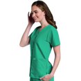 thumbnail image 1 of Landau Essentials Haut d'Uniforme à Boutons-Pression pour Femme, Coupe Classique Décontractée, Col en V, 4 Poches, 1 of 6