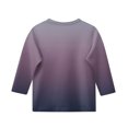 thumbnail image 4 of MKOSPLRT Hauts à Manches 3/4 pour Filles Col Rond T-Shirts Décontractés Tuniques Dégradées Mode T-Shirts Doux pour Sortir Blouses Confortables en Liquidation, 4 of 5