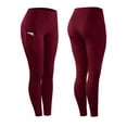 thumbnail image 2 of Pantalon Legging Haute Élasticité Femme Uni Extensible Compression Tenue de Sport Décontractée Yoga Jogging Leggings Pantalons avec Poche, 2 of 5