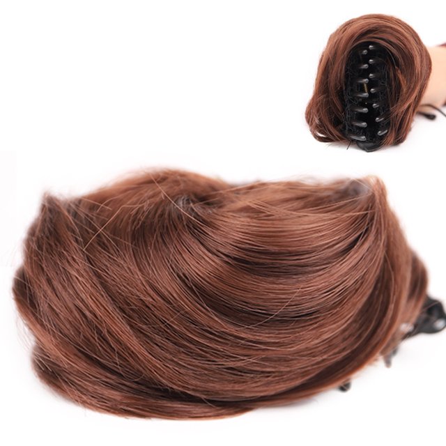 Pièce de Cheveux Chignon Décoiffé à Clipser Extensions de Cheveux à Griffes Queue de Cheval Naturelle Peignes Synthétiques Ajout de Volume Capillaire pour Femmes