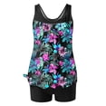 thumbnail image 3 of UPPADA Two Piece Tankini Swimsuits for Women High Waisted 2 Piece Bathing Suits Floral Print Tankini Set Tummy Control Modest Swimwear for Holiday Plus Bathing Suit Multicolor,S, 3 of 6