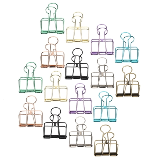 Gupbes Multi‑Color Binder Clips, Hollow Binder Clips, Firm For Office Kitchen