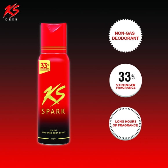 Kama Sutra Spark Perfumed Body Spray For Men 125ml, 4.2 Fl.oz. | Long Lasting Perfume Spray For Boys - 33% Stronger Fragrance | With Fresh, Spicy & Sizzling Notes - No Gas Deo