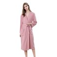 thumbnail image 2 of Peignoirs pour Femmes Peignoir en Molleton pour Femmes Doux Col Châle Peignoir Peluche Long Manteau Robe de Bain m, 2 of 4