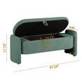 thumbnail image 4 of Kossmai Oval Lamb Fleece Fabric Storage Bench 47.24"L Green, 4 of 5