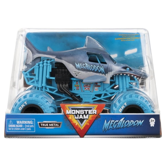 Monster Jam, Monster truck Megalodon officiel, véhicule en métal moulé à collectionner, échelle 1:24
