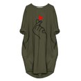 thumbnail image 3 of Robes pour Femmes la Mode Robe d'Hiver Grande Taille Décontractée Ample avec Poche Aguichant Imprimée Robe T-Shirt en Liquidation, 3 of 3