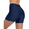 thumbnail image 4 of Shorts de Planche Longs pour Femmes avec Poches, Bas de Maillot de Bain Unis, Trunks, 4 of 6