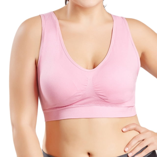 Pisexur Women Seamless Plus Size Bra Pure Color Plus Size Ultra-thin Large Sports Full Bra Cup Tops