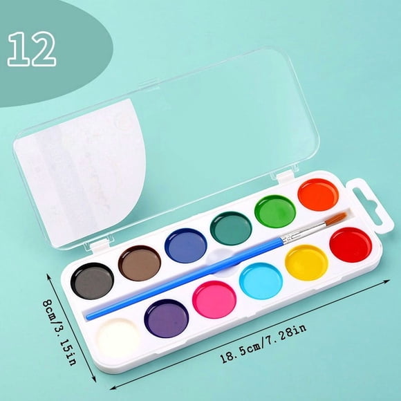 Ensemble de Peinture Aquarelle Semi-Sèche Solide 12 Couleurs 14 Couleurs 18 Couleurs Aquarelle Peinte pour Enfants Aquarelle Lavable