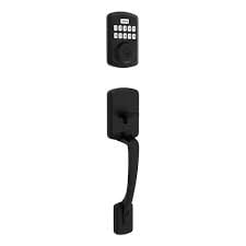 Weiser Powerbolt 3 x Henley Matte Black Door Handle and Keyless Entry Handlset