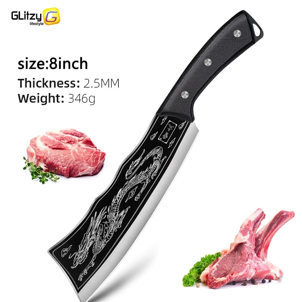 Kitchen Knife Forged Butcher Boning Knife 8.6-inchStainless Steel Heavy Duty Bone Cleaver Knife Slicing Chopping Knife for Meat Fish Vegetable no Sheath