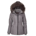 thumbnail image 4 of Sportoli Womens Winter Coat Faux Fur Trim Hooded Down Alternative Puffer Jacket - Brushed Nickel (X-Large), 4 of 7
