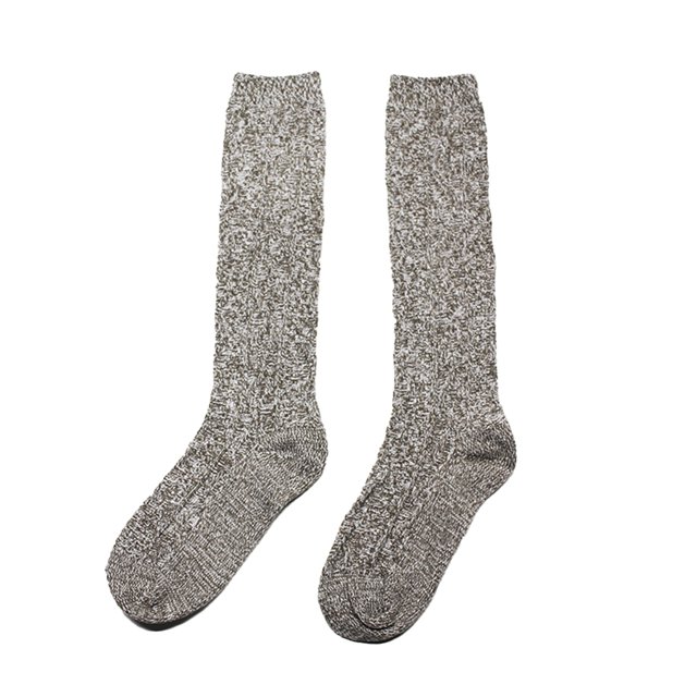 Unatoiry Bas Épais Mode Respirants Chaussettes Chaudes Tricot Uniforme Protection Accessoires Robe Hiver Kaki 1ensemble