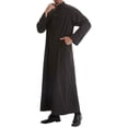 thumbnail image 3 of Styesk Jackets for Men Men's Muslim Robe Arab Middle Robe Long Style Long Sleeve Standing Neck Pocket Pullover Long Shirt Fashion Casual Robe, 3 of 8