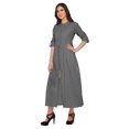 thumbnail image 3 of Moomaya Long Button Down Shirts For Women Front Slit A-Line Kurtis Summer Kurta, 3 of 5