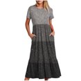 thumbnail image 1 of Dresses for Women Womens Round Neck Short Sleeve Printed Dress, 1 of 5