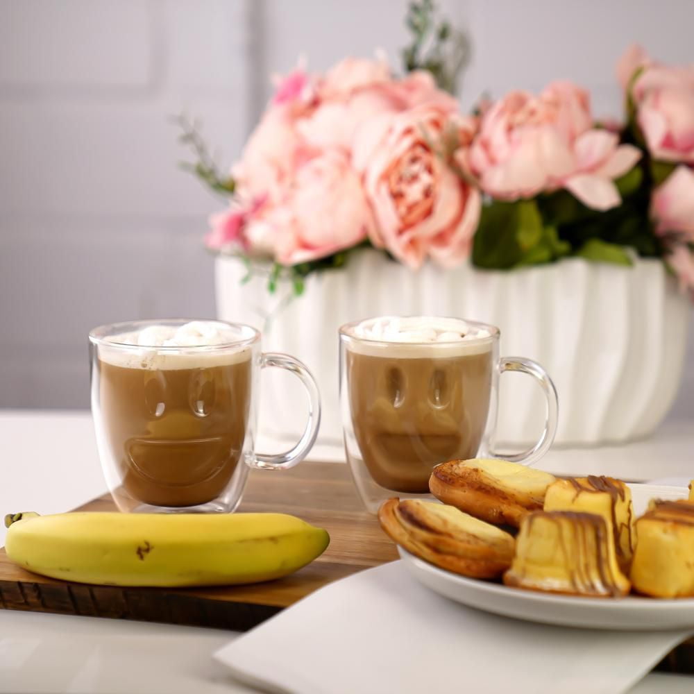 Double Double Smiley Mug, 350 ml Set of 2