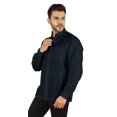 thumbnail image 4 of Bestman Solid Long Sleeve Shirt For Mens Front Double Button Placket Chinese Collar Shirt, 4 of 7