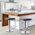 thumbnail image 2 of Armen Living Tabouret de Bar Java en Similicuir Noir, Bois de Noyer et Fini Chrome, 2 of 4