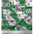 thumbnail image 1 of Soimoi polyester Crepe Fabric Leaves & Flower Floral Decor Fabric Printed Yard 52 Inch Wide, 1 of 3