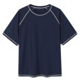 thumbnail image 1 of Styesk T-Shirts pour Homme T-shirt Rétro Décontracté pour Homme Couleur Unie Col Rond Collection Coupe Ample Manches d'Épaule, 1 of 2