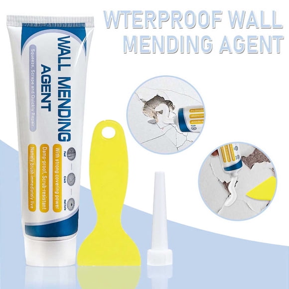 Qiopertar Drywall Repair Kit with Scraper 3.5 oz, Wall Crack Filler Paste Mending Kit, Quick Setting Waterproof Patch Compound for Holes and Cracks